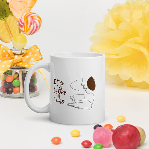 White glossy mug